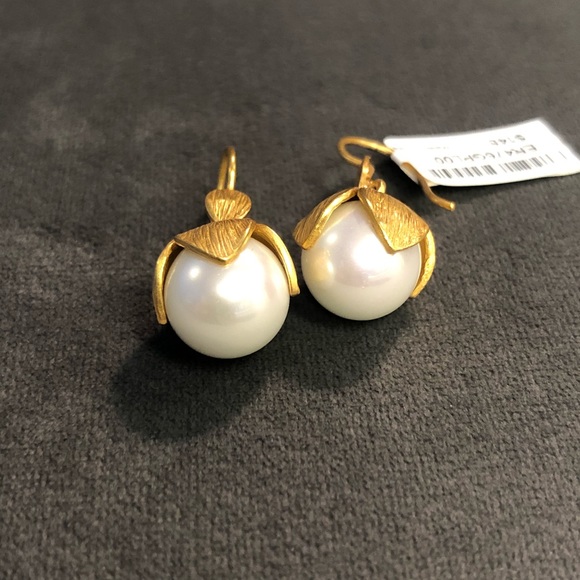 Julie Vos Penelope Pearl Drop earrings *NWT* - Picture 2 of 3